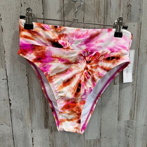 New Salt + Cove Juniors Dye For You High-Waist Bikini Bottoms Small - Multicolor - Picture 1 of 5